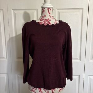 Philosophy Deep Burgundy Crew Neck Sweater